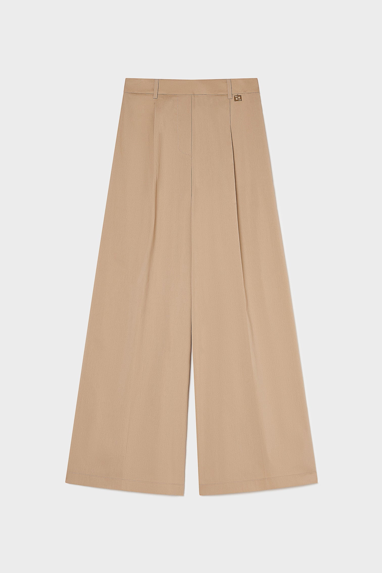 CARLA G. - Pantaloni larghi con stiratura in popeline