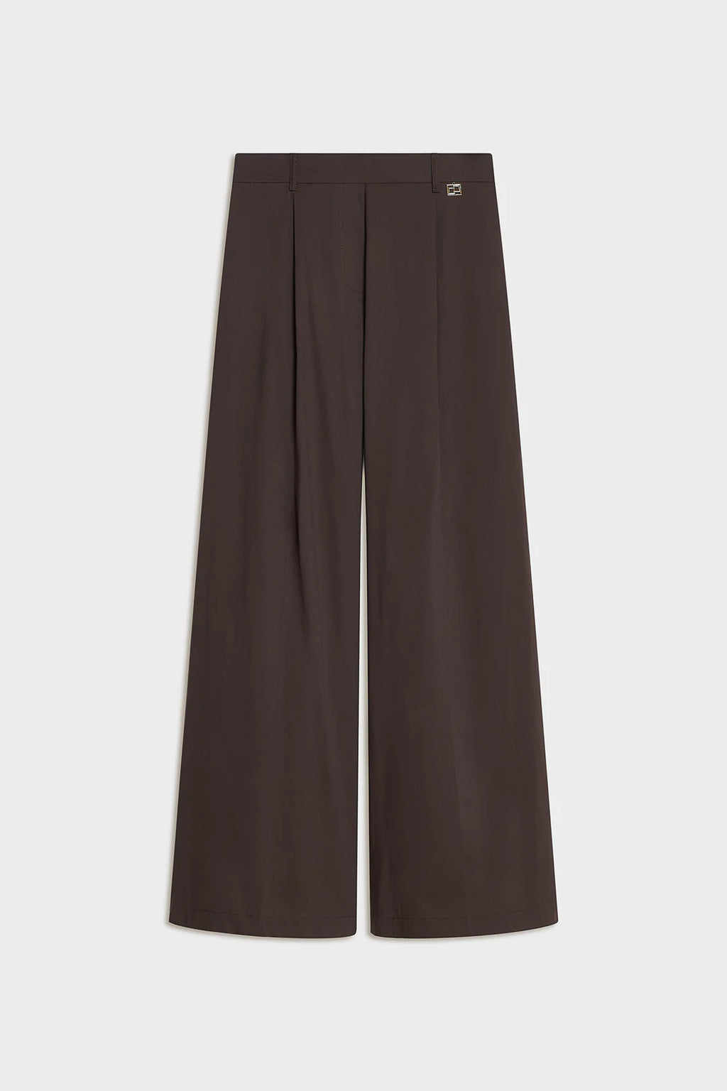 CARLA G. - Pantaloni larghi con stiratura in popeline
