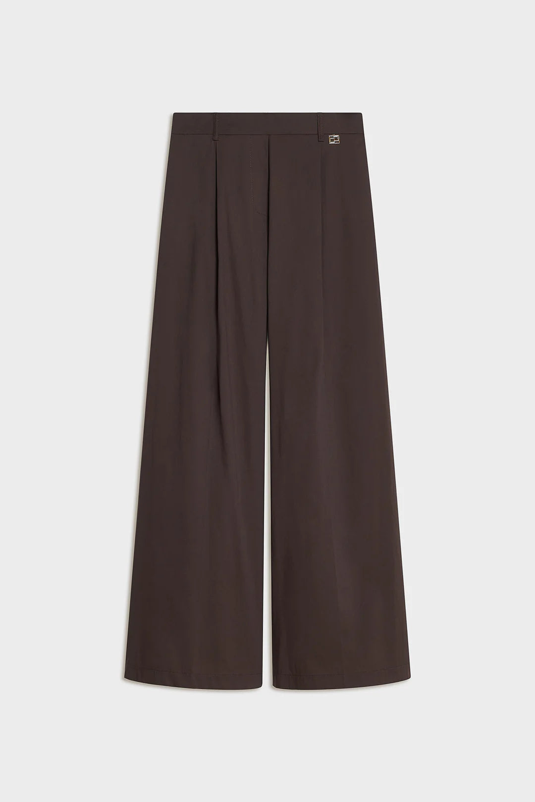 CARLA G. - Pantaloni larghi con stiratura in popeline