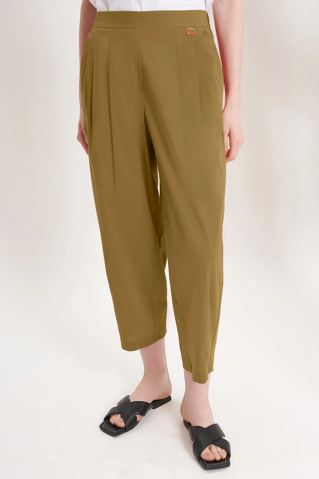 CARLA G. - Pantaloni barrel in popeline
