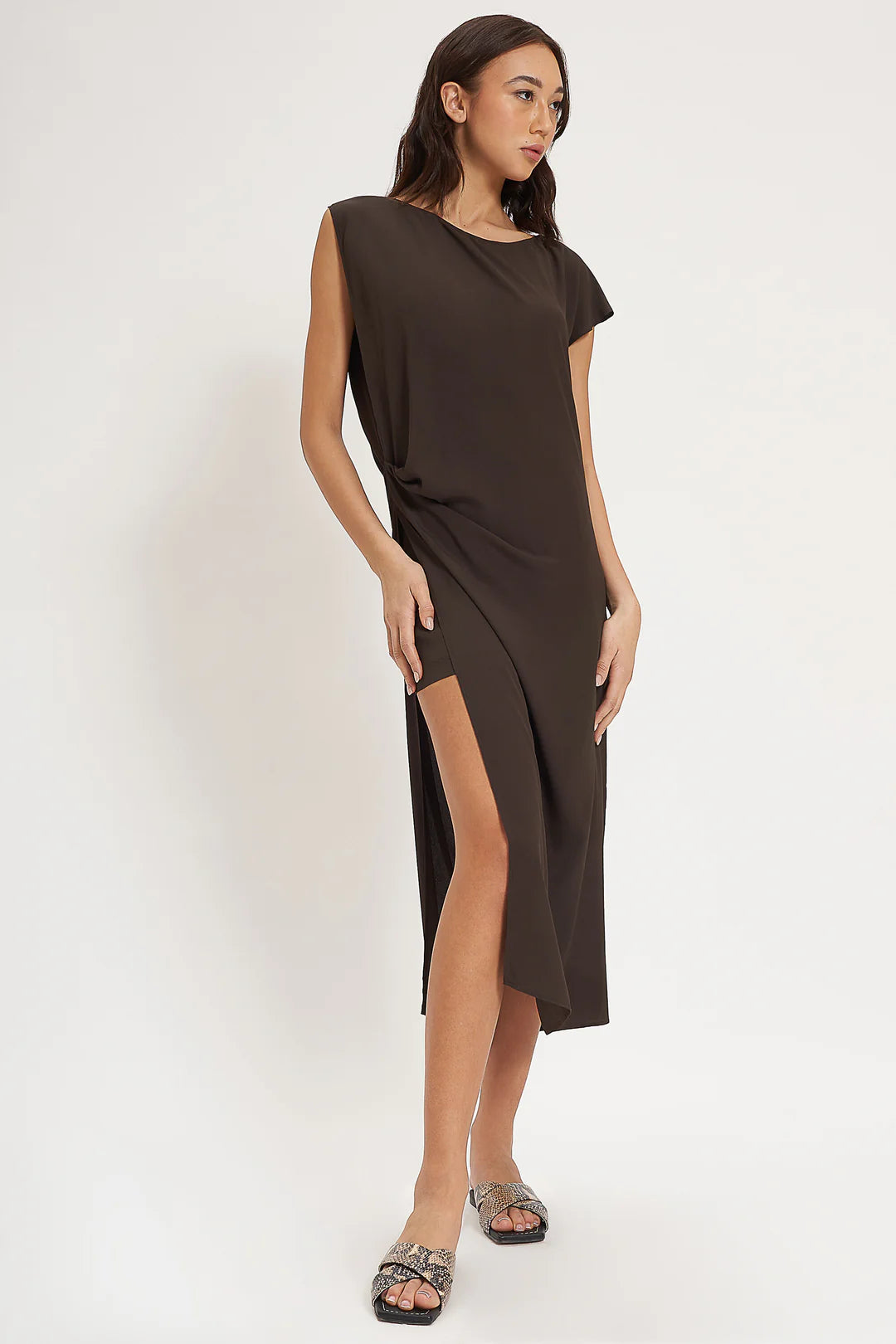 CARLA G. - Abito tunica in crepe de chine
