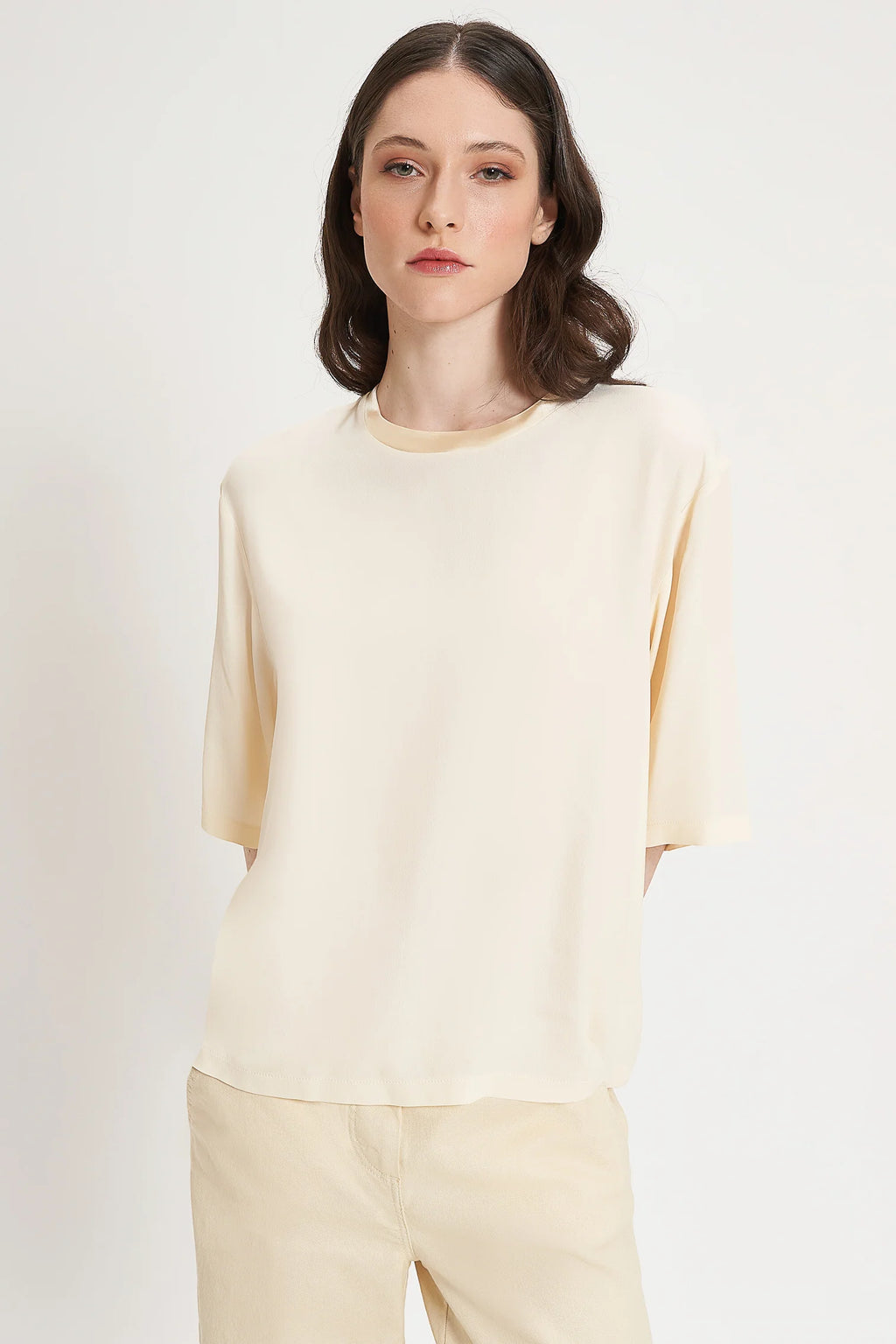 CARLA G. - T-shirt in crepe de chine