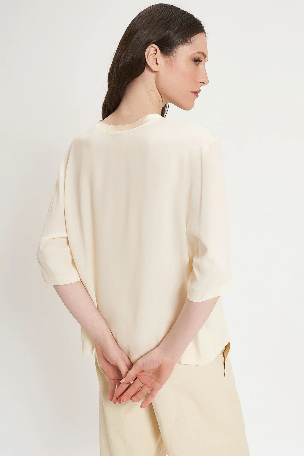 CARLA G. - T-shirt in crepe de chine