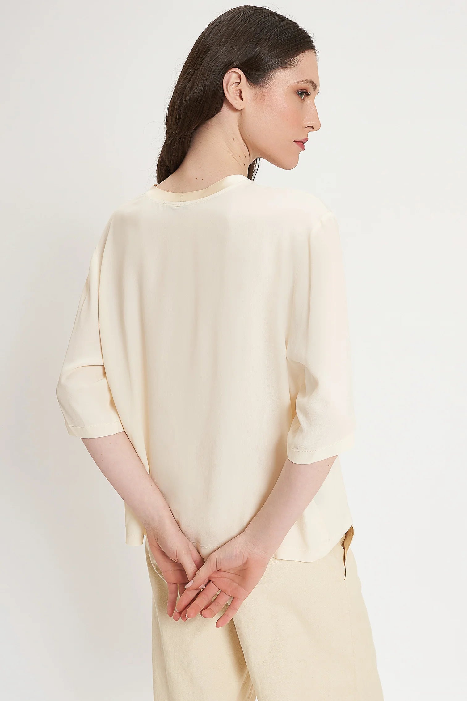 CARLA G. - T-shirt in crepe de chine