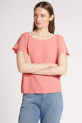 CARLA G. - Maglia con scollo a barchetta in crepe de chine
