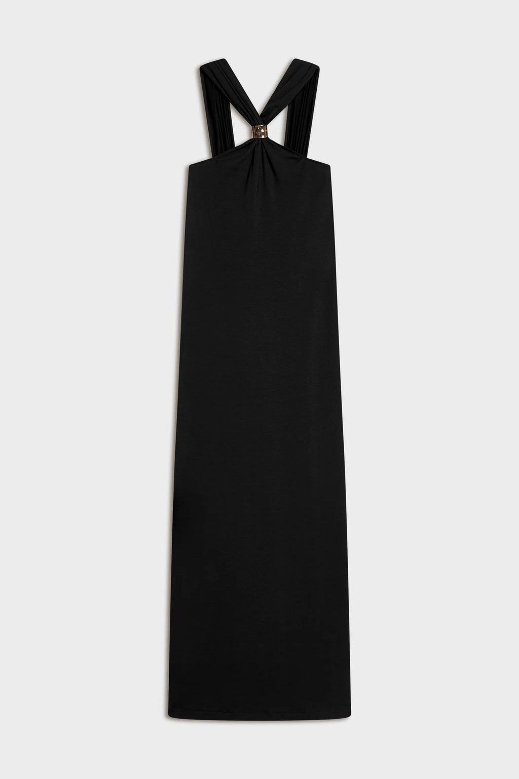 CARLA G. - Vestito halter in jersey con passante in metallo