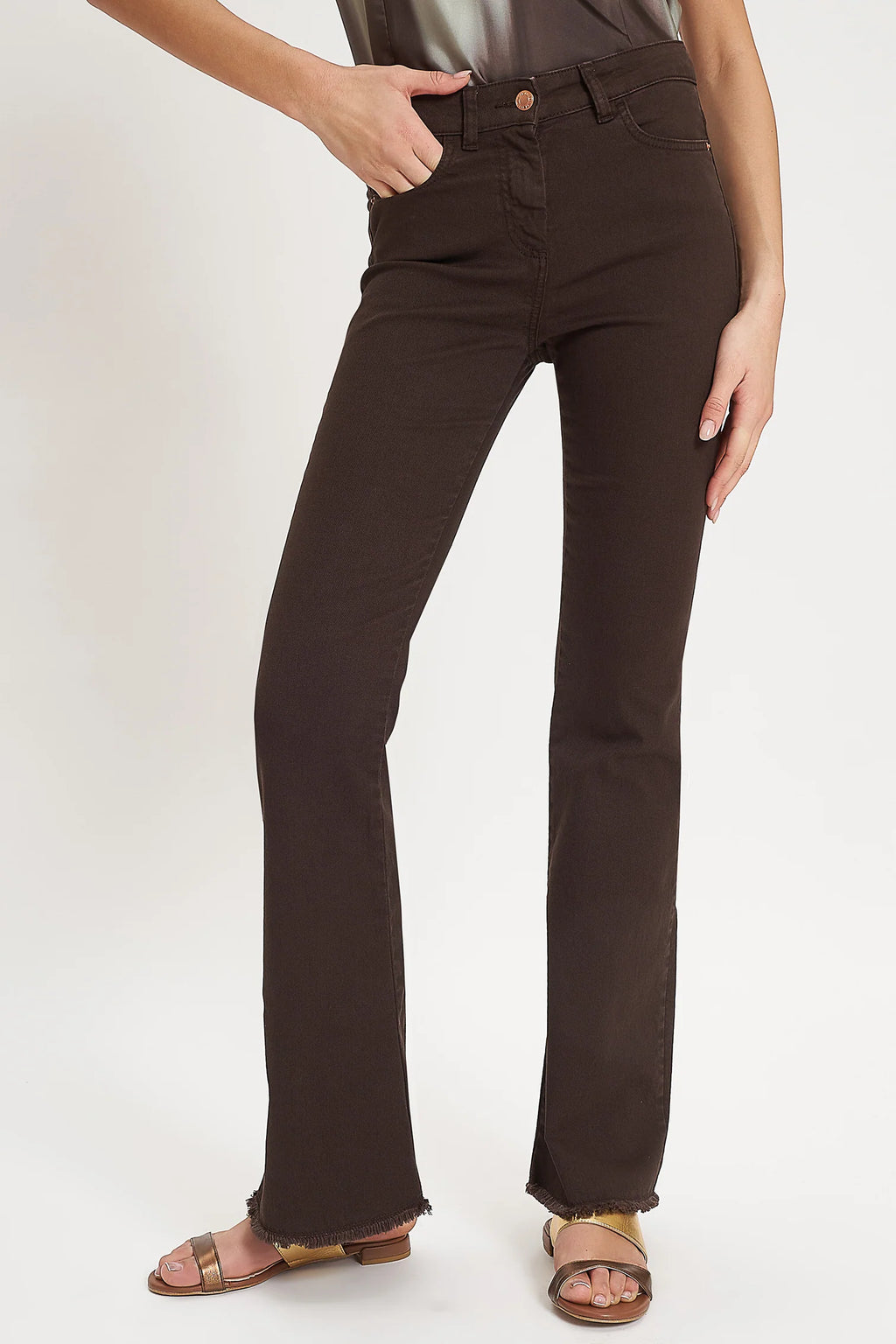 CARLA G. - Jeans flare in drill elasticizzato