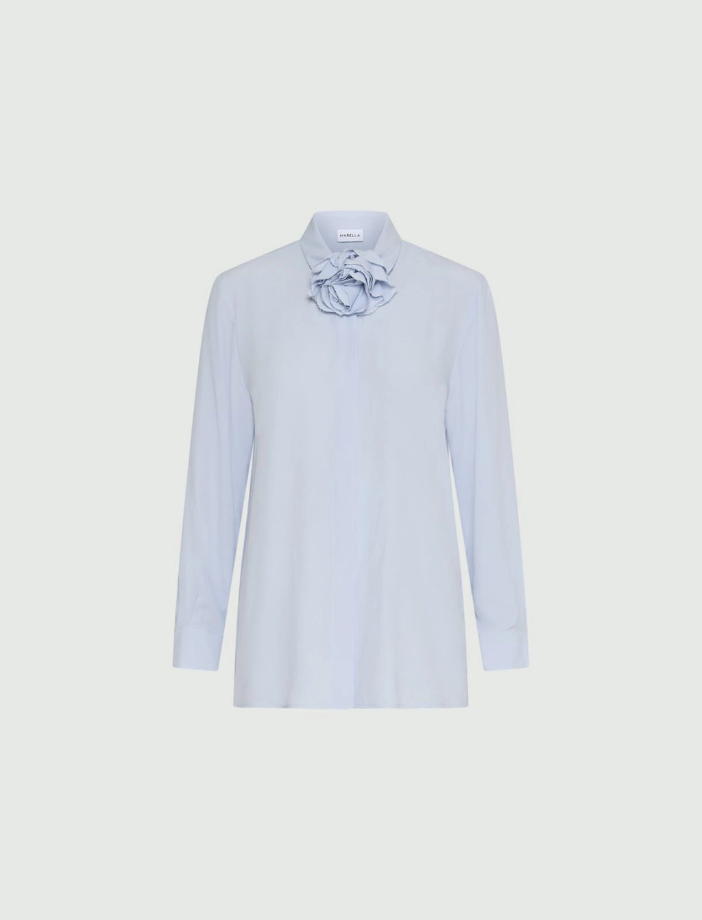 MARELLA - Camicia in misto seta con fusciacca a fiore