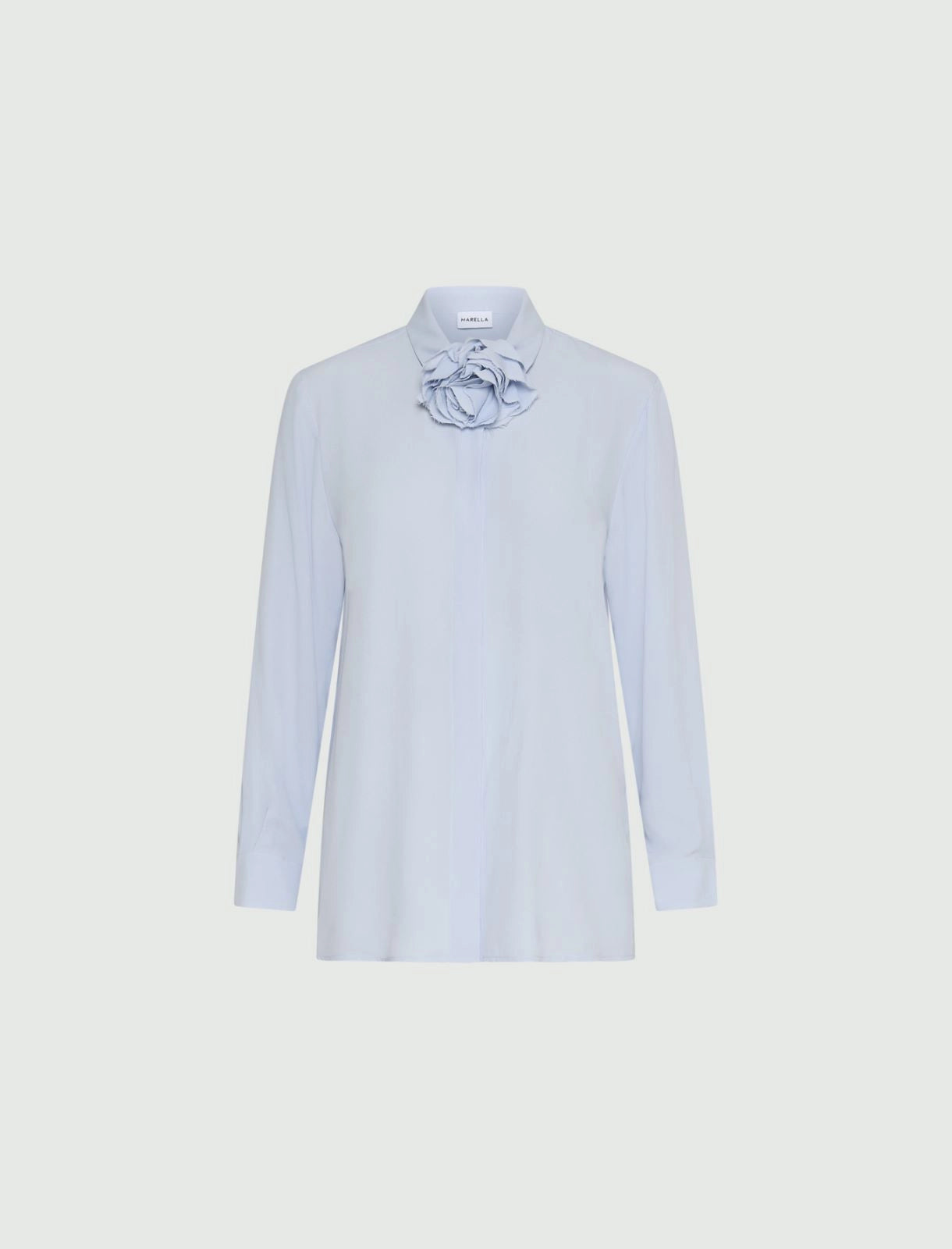 MARELLA - Camicia in misto seta con fusciacca a fiore