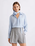 MARELLA - Camicia in misto seta con fusciacca a fiore